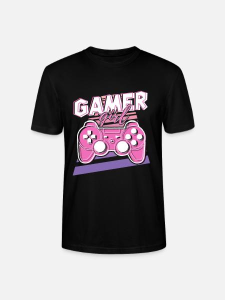 Gamer Girl Pink Retro Controller - Stanley/Stella CRAFTER Unisex Organic T-Shirt - black