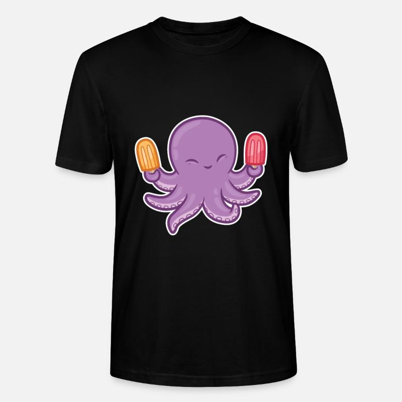 Eis Oktopus - Stanley/Stella Unisex Bio-T-Shirt CRAFTER - Schwarz