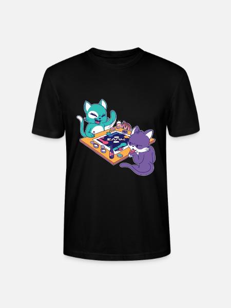 Katzen Gamer Battle Gaming Katze - Stanley/Stella Unisex Bio-T-Shirt CRAFTER - Schwarz