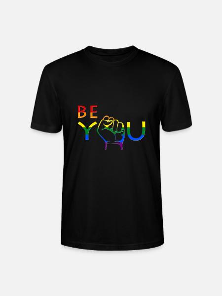 Be You Pride Fist Rainbow - Stanley/Stella CRAFTER Unisex Organic T-Shirt - black