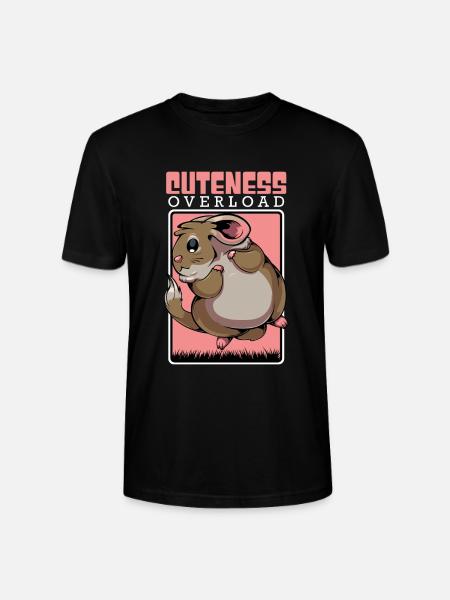 Cute Mouse Abundance Chinchilla - Stanley/Stella CRAFTER Unisex Organic T-Shirt - black
