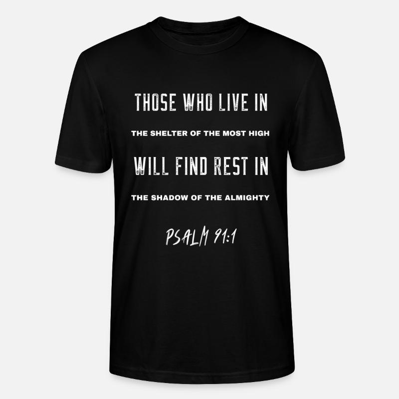 Schutz des Allerhöchsten: Psalm 91,1 - Stanley/Stella Unisex Bio-T-Shirt CRAFTER - Schwarz