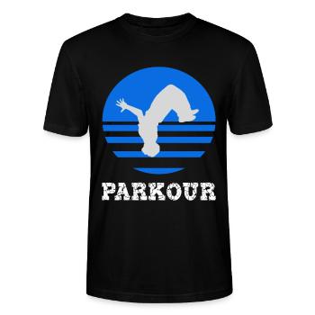 Parkour - T-shirt bio CRAFTER Stanley Stella Unisexe - noir - Devant - Alina (178cm) & Michal (187cm)