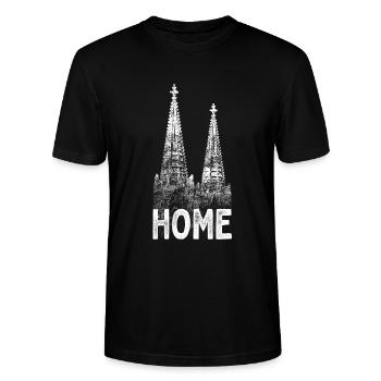 Köln Heimat Home Karneval Liebe Cologne Kölner Dom - Stanley/Stella Unisex Bio-T-Shirt CRAFTER - Schwarz - Vorne - Alina (178cm) & Michal (187cm)