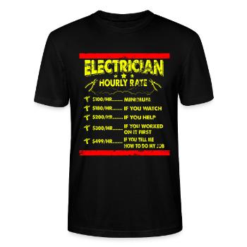 Electrician electronics technician gift idea - Stanley/Stella CRAFTER Unisex Organic T-Shirt - black - Front - Alina (178cm) & Michal (187cm)