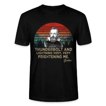 Coup de foudre et éclair Galileo Astronomie - T-shirt bio CRAFTER Stanley Stella Unisexe - noir - Devant - Alina (178cm) & Michal (187cm)