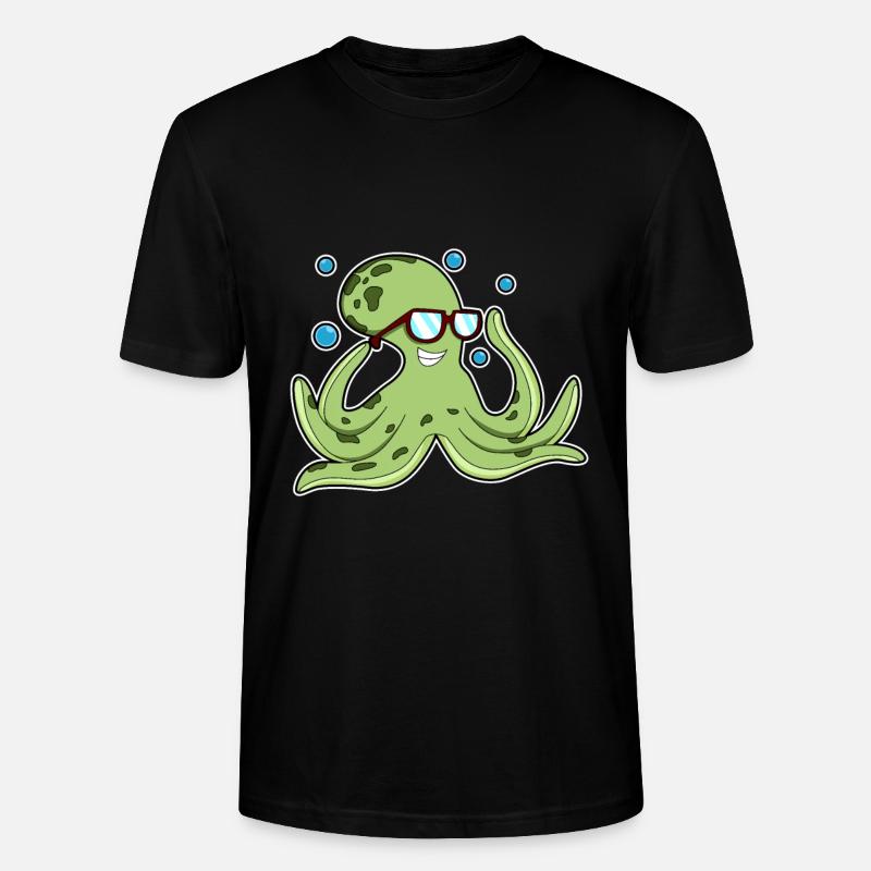 Pieuvre avec lunettes - T-shirt bio CRAFTER Stanley Stella Unisexe - noir