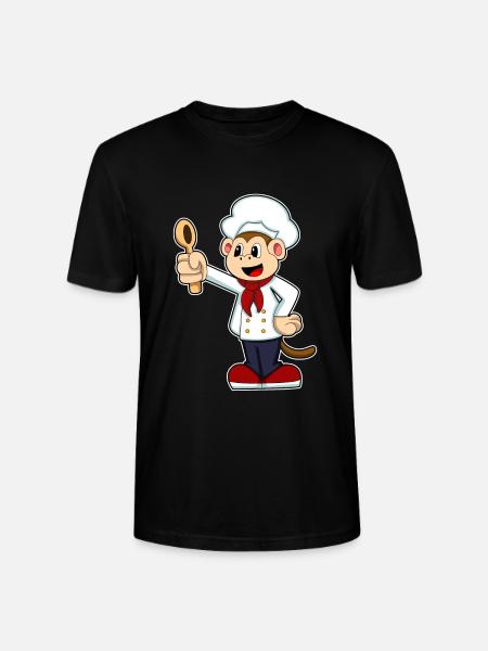 Affe Koch Kochlöffel Kochen - Stanley/Stella Unisex Bio-T-Shirt CRAFTER - Schwarz