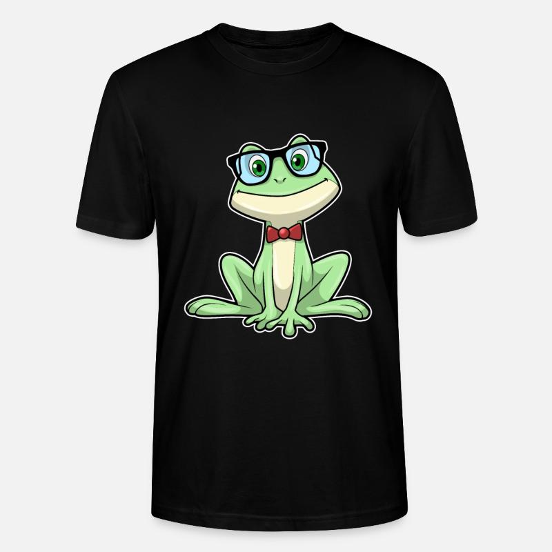 Frosch Nerd Buch Brille - Stanley/Stella Unisex Bio-T-Shirt CRAFTER - Schwarz