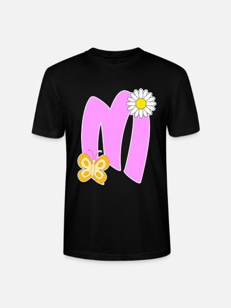 Letter M with butterfly - Stanley/Stella CRAFTER Unisex Organic T-Shirt - black
