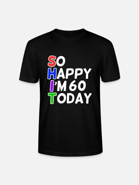 very happy 60 years old - Stanley/Stella CRAFTER Unisex Organic T-Shirt - black