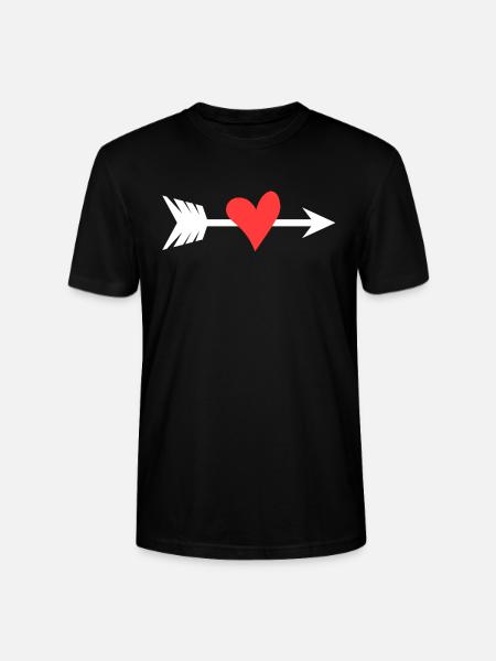 Flèche du cœur - T-shirt bio CRAFTER Stanley Stella Unisexe - noir