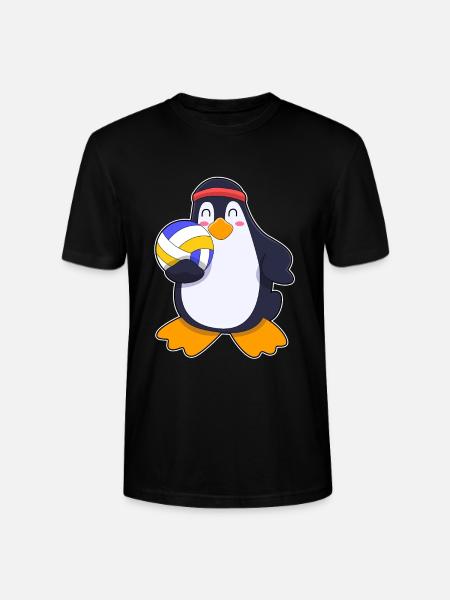 Penguin Volleyball Player Volleyball - Stanley/Stella CRAFTER Unisex Organic T-Shirt - black