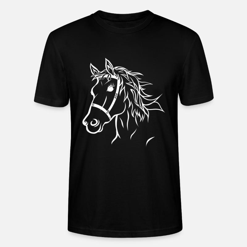 Pferdekopf illustration Pferd - Stanley/Stella Unisex Bio-T-Shirt CRAFTER - Schwarz