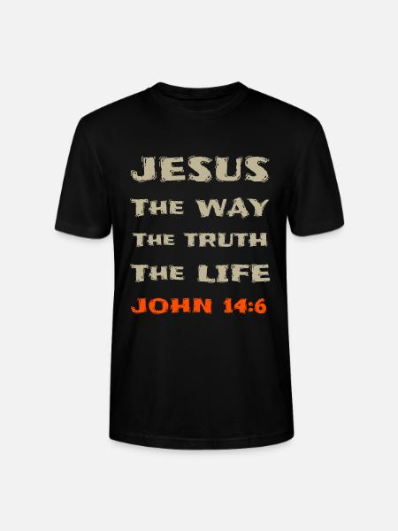 Jesus Way Truth Life John 14:6 - Stanley/Stella CRAFTER Unisex Organic T-Shirt - black