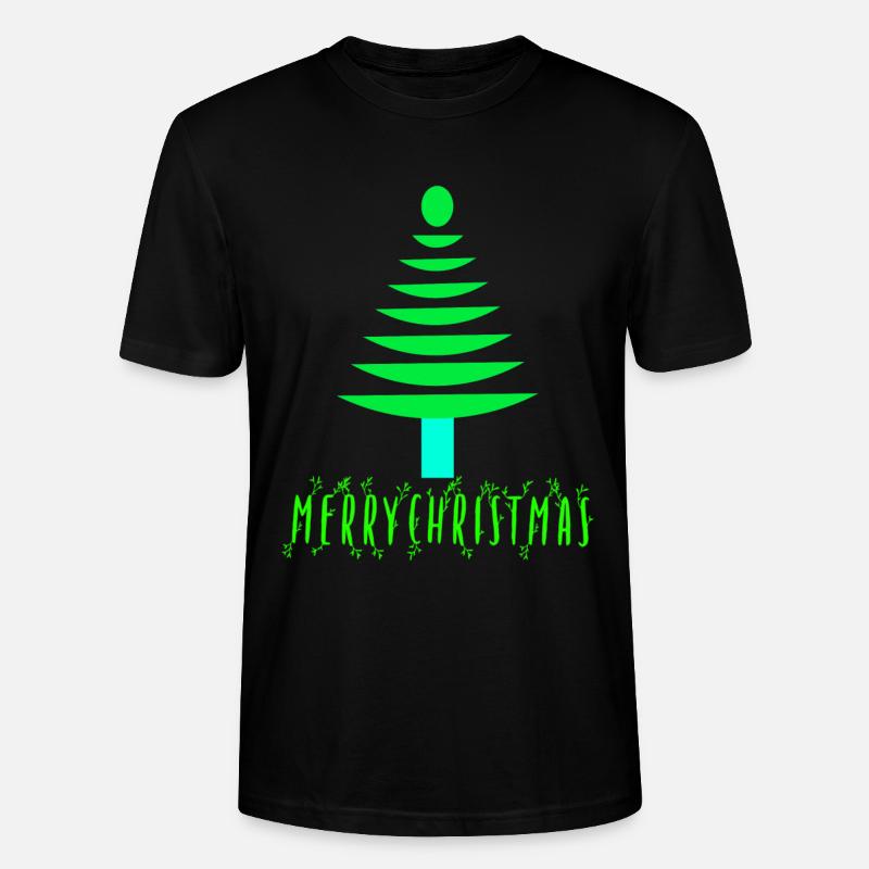 Neon-Kiefern-Weihnachtsbaum - Stanley/Stella Unisex Bio-T-Shirt CRAFTER - Schwarz