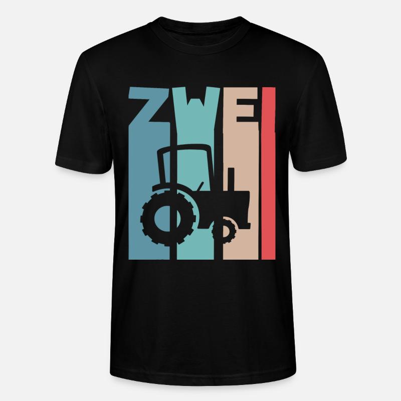 2. Jahre Kinder Traktor - Stanley/Stella Unisex Bio-T-Shirt CRAFTER - Schwarz