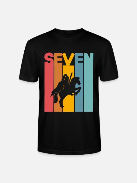7 ans chevalier anniversaire d’enfant - T-shirt bio CRAFTER Stanley Stella Unisexe - noir
