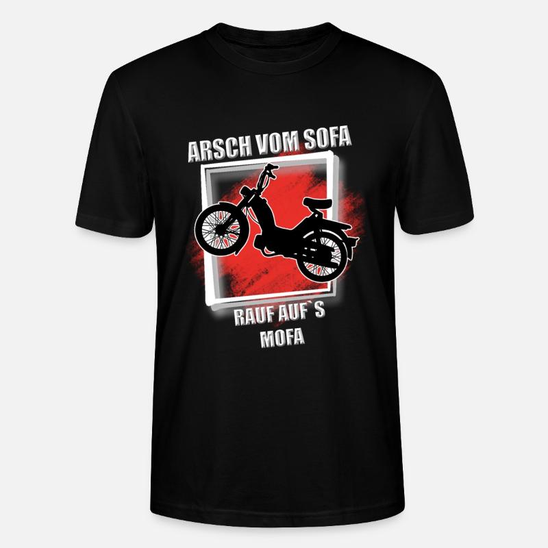 Arsch vom Sofa rauf aufs mofa - Stanley/Stella Unisex Bio-T-Shirt CRAFTER - Schwarz