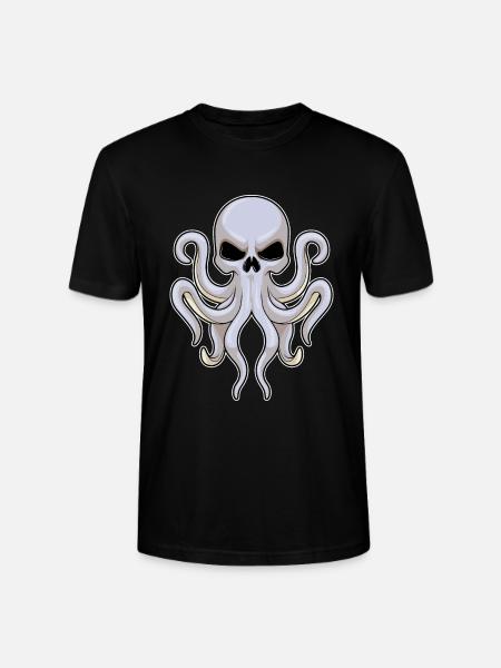 Krake Totenkopf - Stanley/Stella Unisex Bio-T-Shirt CRAFTER - Schwarz