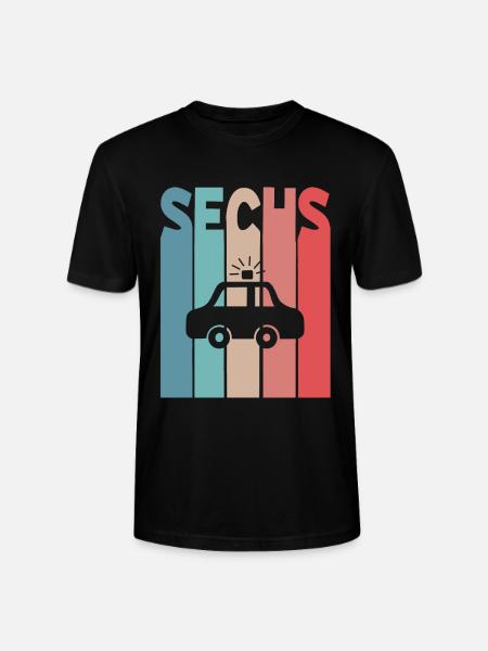 6 Jahre Polizeiauto Polizei - Stanley/Stella Unisex Bio-T-Shirt CRAFTER - Schwarz