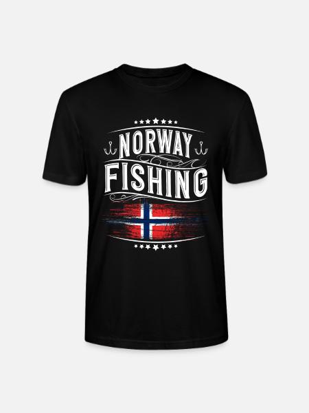 Norway Fishing Angler - Stanley/Stella CRAFTER Unisex Organic T-Shirt - black
