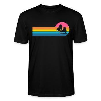 Schlittschuh - Stanley/Stella Unisex Bio-T-Shirt CRAFTER - Schwarz - Vorne - Alina (178cm) & Michal (187cm)