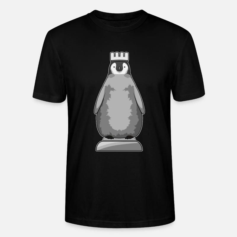 Pinguin als Schachfigur König - Stanley/Stella Unisex Bio-T-Shirt CRAFTER - Schwarz