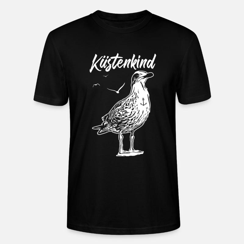 Küstenkind | Möwe | Anker - Stanley/Stella Unisex Bio-T-Shirt CRAFTER - Schwarz