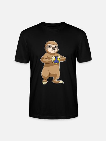 Sloth Handball Player Handball - Stanley/Stella CRAFTER Unisex Organic T-Shirt - black