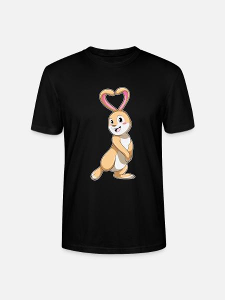 Bunny Heart - Stanley/Stella CRAFTER Unisex Organic T-Shirt - black