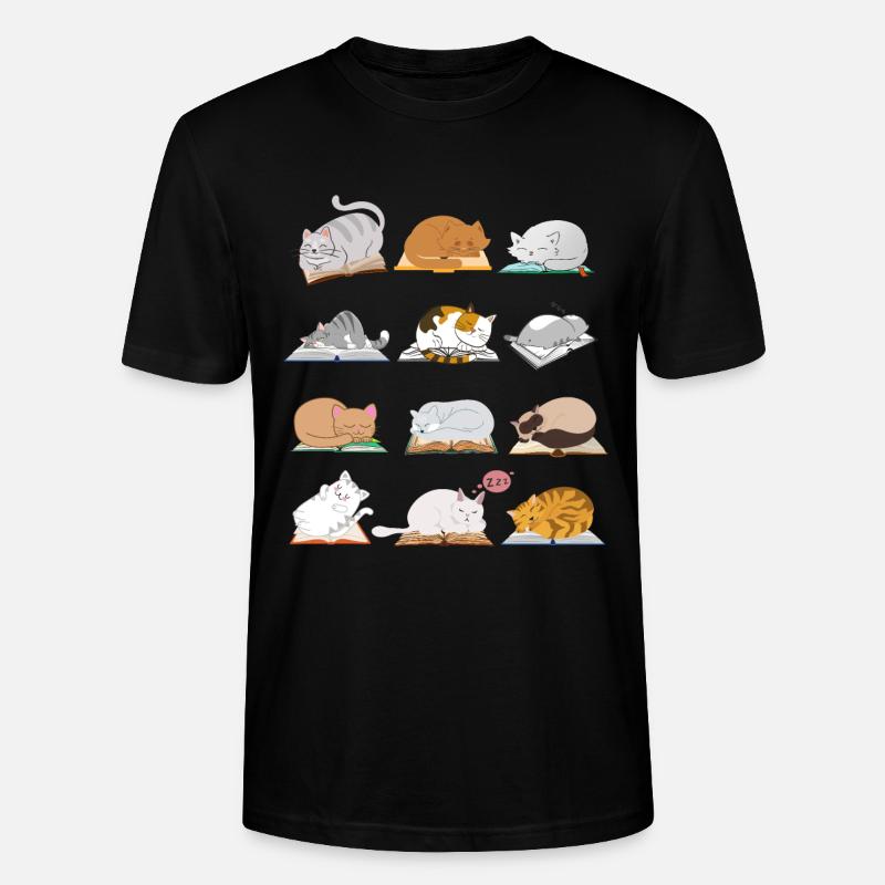 Collection de chats de lecture - T-shirt bio CRAFTER Stanley Stella Unisexe - noir