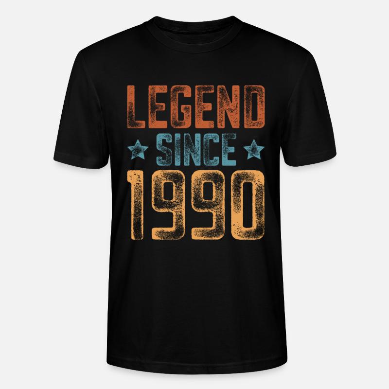 1990 Naissance Année de naissance Anniversaire - T-shirt bio CRAFTER Stanley Stella Unisexe - noir