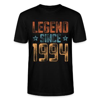 1994 Geboren Geburtsjahr Geburtstag - Stanley/Stella Unisex Bio-T-Shirt CRAFTER - Schwarz - Vorne - Alina (178cm) & Michal (187cm)
