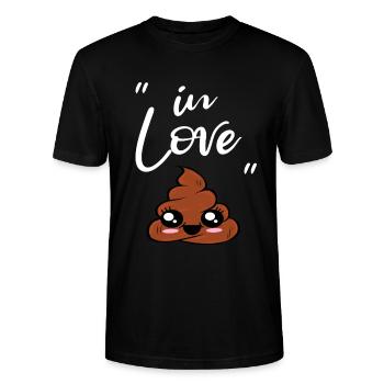 J’aime les excréments mignons pile de merde - T-shirt bio CRAFTER Stanley Stella Unisexe - noir - Devant - Alina (178cm) & Michal (187cm)