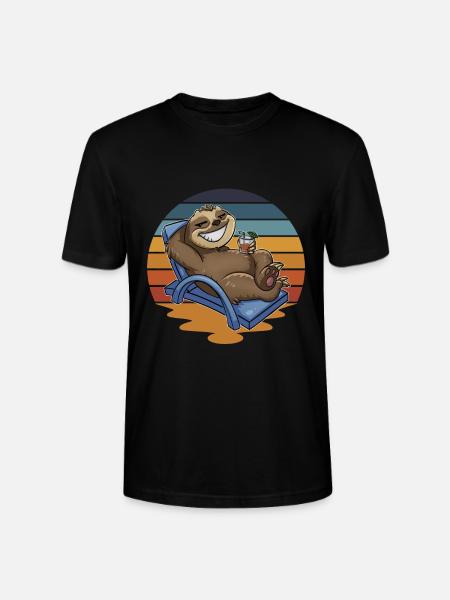 Faultier Urlauber Urlaub - Stanley/Stella Unisex Bio-T-Shirt CRAFTER - Schwarz