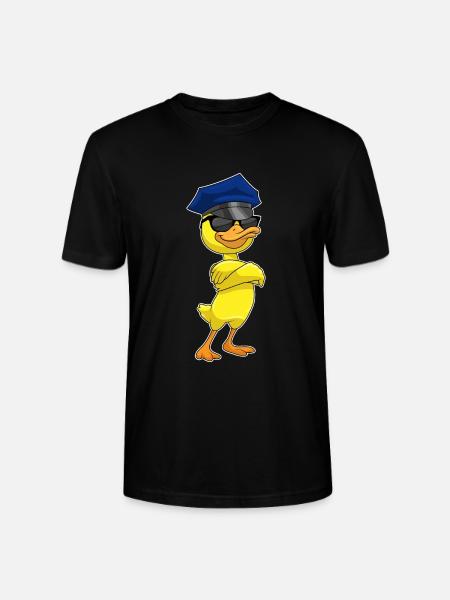Duck Policeman Sunglasses Police - Stanley/Stella CRAFTER Unisex Organic T-Shirt - black