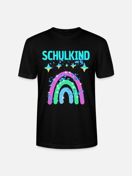Schulkind Glitzer Regenbogen Einschulung - Stanley/Stella Unisex Bio-T-Shirt CRAFTER - Schwarz