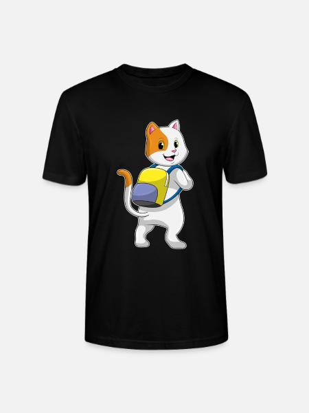 Katze Wanderer Rucksack Wandern - Stanley/Stella Unisex Bio-T-Shirt CRAFTER - Schwarz