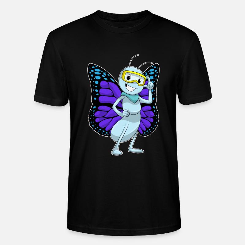 Papillon avec lunettes - T-shirt bio CRAFTER Stanley Stella Unisexe - noir