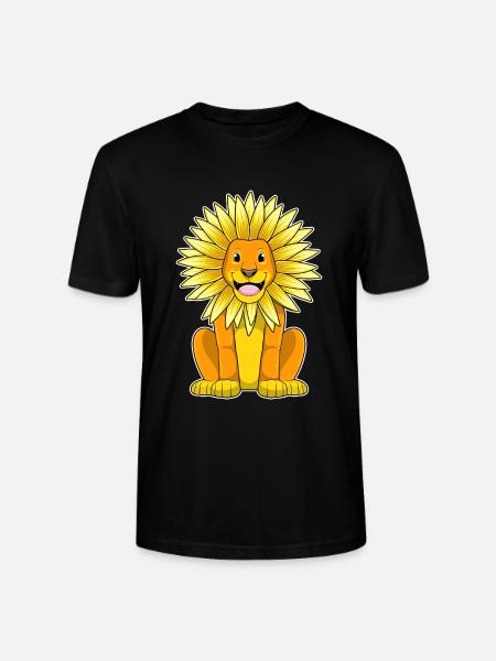 Lion Sunflower - Stanley/Stella CRAFTER Unisex Organic T-Shirt - black