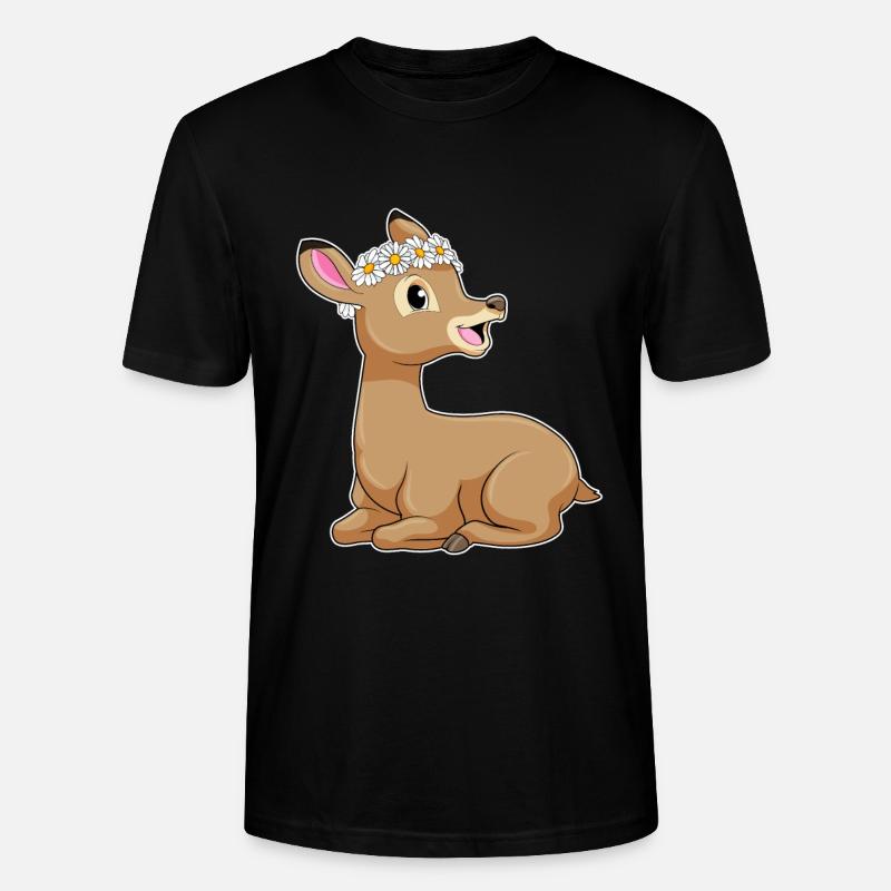 Reh Gänseblümchen - Stanley/Stella Unisex Bio-T-Shirt CRAFTER - Schwarz