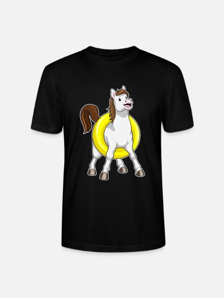 Pferd Schwimmen Schwimmring Sommer - Stanley/Stella Unisex Bio-T-Shirt CRAFTER - Schwarz