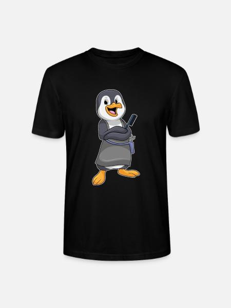 Peigne de coiffeur Pingouin - T-shirt bio CRAFTER Stanley Stella Unisexe - noir