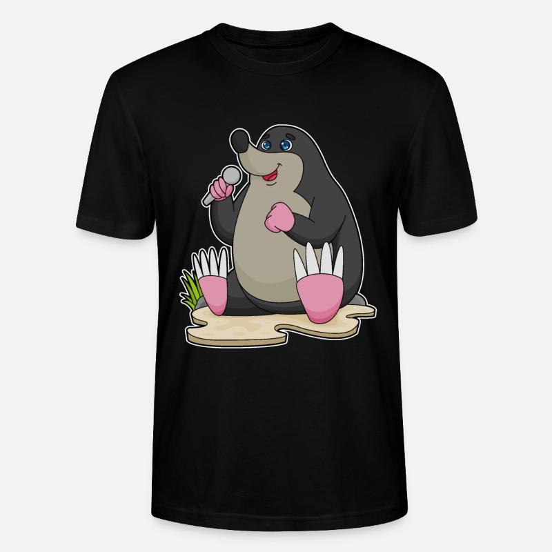 Mole Singer Microphone Singing - Stanley/Stella CRAFTER Unisex Organic T-Shirt - black