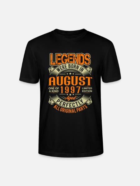 1997 August Birthday Legend - Stanley/Stella CRAFTER Unisex Organic T-Shirt - black