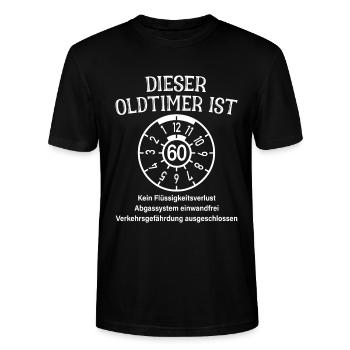 Oldtimer Ist 60 Jahre HU Plakette 60. Geburtstag - Stanley/Stella Unisex Bio-T-Shirt CRAFTER - Schwarz - Vorne - Alina (178cm) & Michal (187cm)