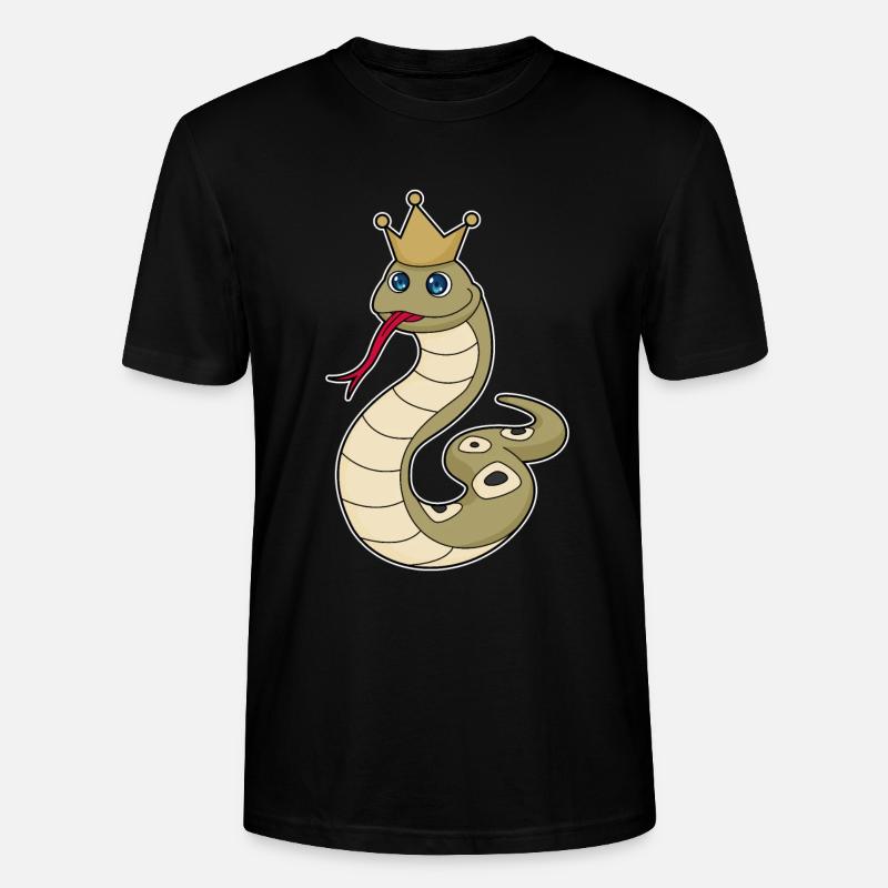 Serpent comme roi avec couronne - T-shirt bio CRAFTER Stanley Stella Unisexe - noir