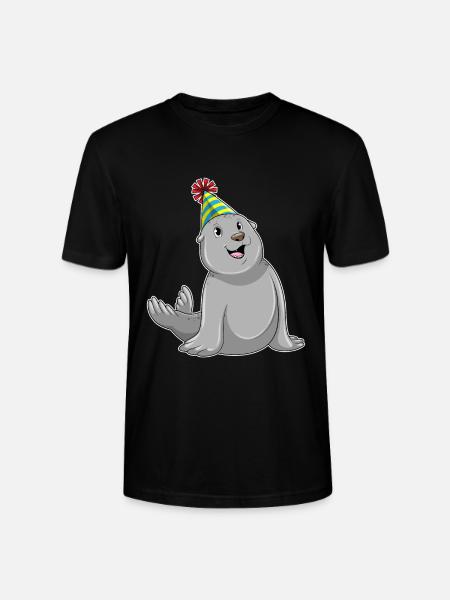 Chapeau d’anniversaire de phoque - T-shirt bio CRAFTER Stanley Stella Unisexe - noir