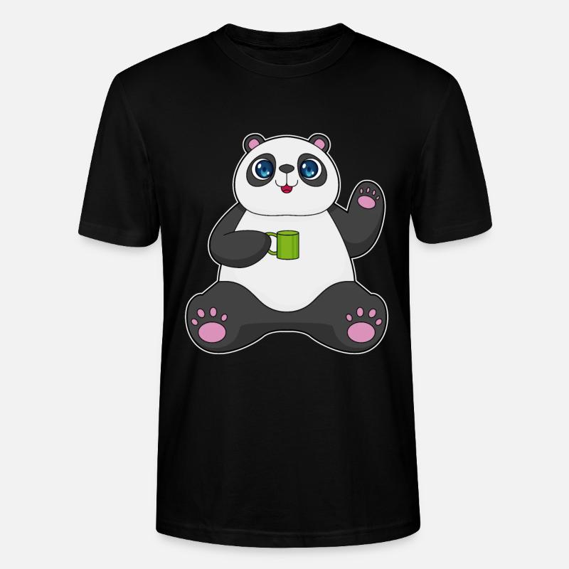 Panda Becher - Stanley/Stella Unisex Bio-T-Shirt CRAFTER - Schwarz
